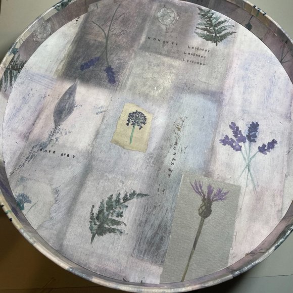 Hatbox Present Company Hatbox Round 12" Decorative Hatbox w/Cord Handle  EUC - Picture 3 of 8